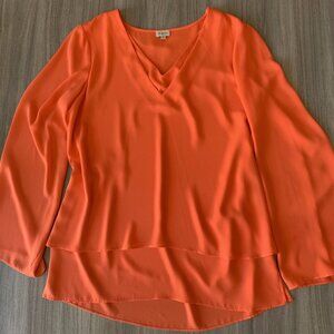 Orange Cremieux Tiered Blouse